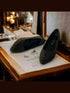 Black Shimmer Ballerina Shoes - cunei
